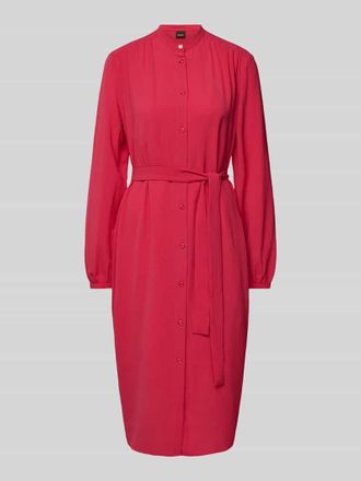 Boss Orange by Hugo Boss BOSS Orange Knielanges Kleid mit Bindeg&uuml;rtel Modell Deborah in Pink, Gr&ouml;&szlig;e XL