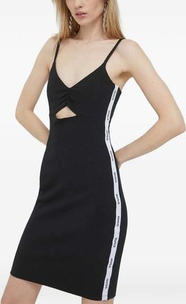HUGO BOSS Mini-jurk met logoband en uitgesneden details - Zwart