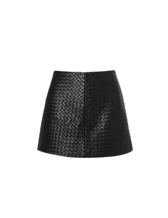 Manokhi Womens Skirt Lambskin Black