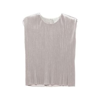 Forte_Forte Pliss&eacute;-effect Sleeveless Top
