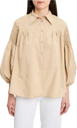 Pinko Pinko, Overhemden, Dames, Beige, S, Katoen, Bouquet Blouse