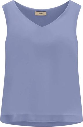 Herno V-hals Blouse - Dames - Tops zonder mouwen - Blauw - XL - Tops