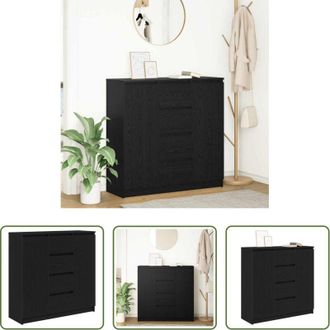 vidaXL Archiviazione - Credenza con Cassetti Rovere Nero 100,5x35x98,5 cm Truciolato