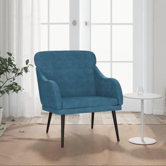 vidaXL Sill&oacute;n De Terciopelo Azul 63x76x80 Cm Vidaxl