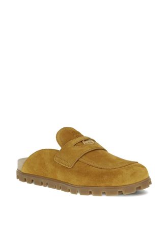 Miu Miu Mules con morsetto - Marrone