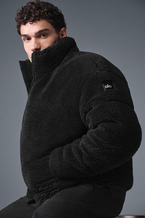 Alo | Sherpa Stage Puffer Jacket in Black, Size: 2XL
