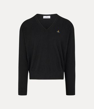 Vivienne Westwood Mark V-neck Jumper Cashmere / Cotton Black XXL Men
