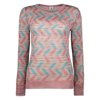 M Missoni Round-neck Knitwear, female, Multicolor, S, Zig Zag Pattern Crew-Neck Jumper