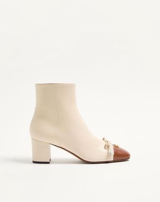 Valentino Garavani Stivaletto Valet Du Roi In Capretto 60Mm Donna BURRO/TABACCO 35.5