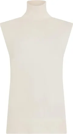 Toteme Tops, Dames, Wit, M, Wol, Mouwloze Fijngebreide coltrui