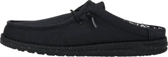 Hey Dude Mens Wally Slip Stretch Canvas Shoes In Black