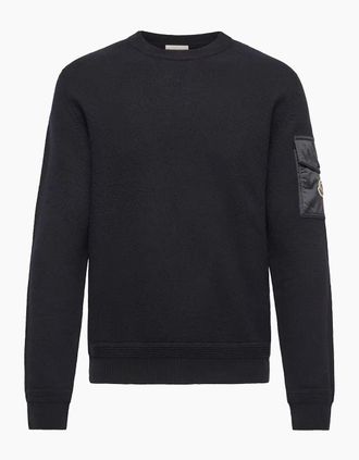 Moncler Mens Sleeve Pocket Sweater Navy - Size: 42