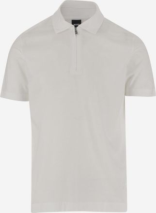 HUGO BOSS Beige Solid Shirt Collar Polo