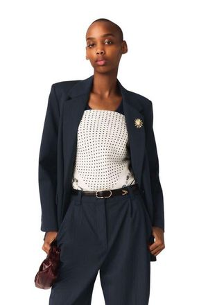 Maje Striped suit jacket in Navy at Nordstrom, Size 36 Eu