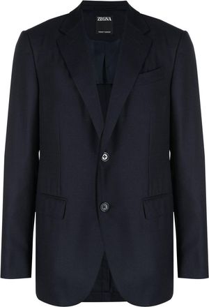 Ermenegildo Zegna single-breasted blazer - men - Cupro/Wool/Silk/Spandex/Elastane - 58 - Blue