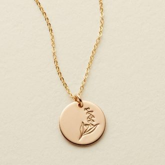 Made by Mary May Birth Flower Necklace