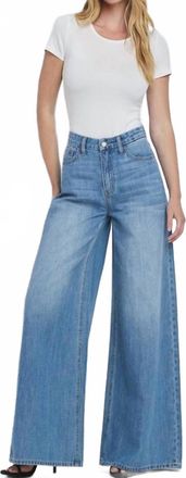 Flying Monkey Calliope High Rise Wide Leg Jeans In Blue