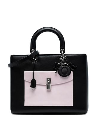 Dior 2014 Large Calfskin Pocket Tote Lady Dior satchel - women - Calf Leather - One Size - Black