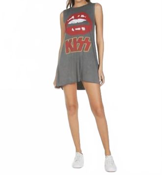 Lauren Moshi Deanna Kiss Lip Dress In Pigment Black
