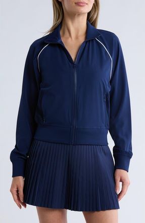 Yogalicious Lightstreme Mystic Crop Bomber Jacket in Naval Academy/white at Nordstrom Rack, Size X-Small