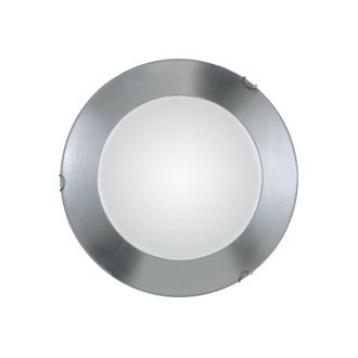 Netlighting Moon Lifestyle Simple Flush Ceiling Light Chrome 2x E27 in Silver