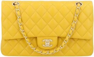 Chanel Pre-owned Classic Bag 11.12 Schoudertas - Dames - Vintage Schoudertas - Geel - ONE Size - Leer - Vintage