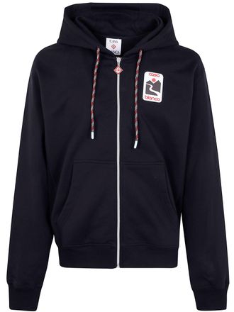 Casablanca Sunset Valley Rubber Patch Zip Through Hoodie