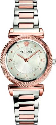Versace V-Motif Vintage Logo Quartz Silver Dial Ladies Watch VERE00718