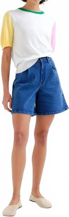 Compa&ntilde;&iacute;afant&aacute;stica Long Denim Shorts In Blue