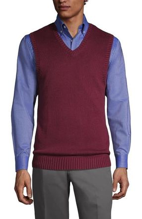 Lands End School Uniform Cotton Modal Sweater Vest in Burgundy at Nordstrom, Size Medium
