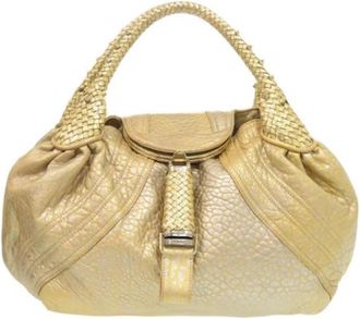 Fendi Pre-owned Leather Vintage Handbag - Dames - Vintage Handtas - Geel - ONE Size - Leer - Vintage