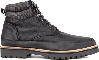 Silver Street London Mens Braben Leather Casual Lace-up Boot, Black, 8