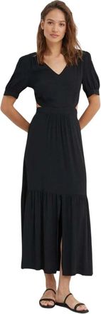 La Petite Francaise Maxi jurk met V-hals - Dames - Maxi kleedjes - Zwart - 2XL - Kleedjes