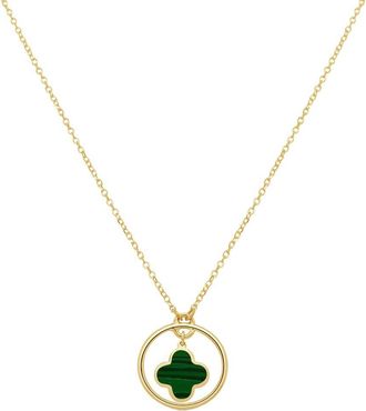 Italian Gold, Inc 14K Pink Agate Clover Pendant