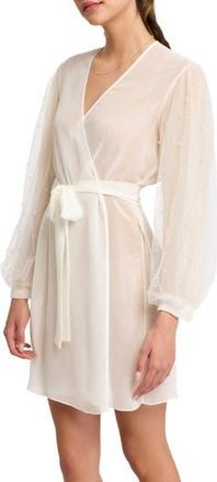 Rya Collection Imitation Pearl Tie Waist Cover-Up Robe in Ivory at Nordstrom Rack, Size Medium/large