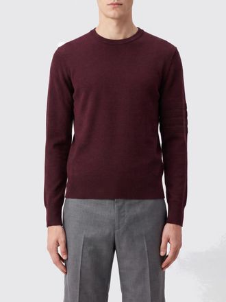 Thom Browne Maglia girocollo in misto lana vergine e lino a maniche lunghe