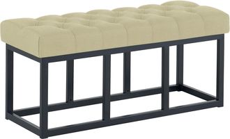 Clp Clp - Taburete Pie De Cama Amun Tela & Negro Gris Topo 100 Cm