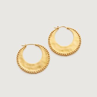 Monica Vinader Gold Deia Beaded Large Hoop Earrings