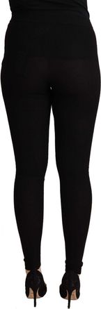 Dolce & Gabbana Womens Black Cashmere Stretch Waist Tights Pants
