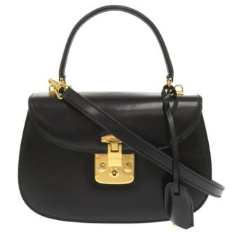 Gucci Pre-owned Leather gucci-bags - Dames - Vintage Handtas - Zwart - ONE Size - Vintage