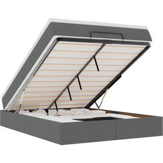 vidaXL Vidaxl - Estructura Cama Otomana Colch&oacute;n Tela Gris Oscuro 140x190cm