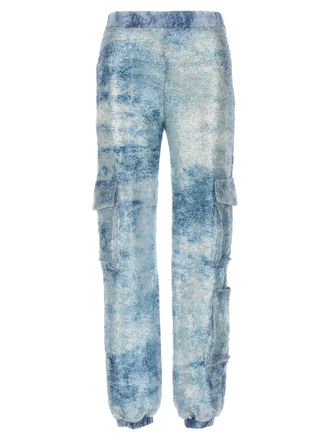 Le Twins Blue Polyester Cargo Womens Pants