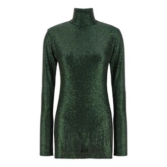 Norma Kamali Pickleball Minidress - female - Norma Kamali - Turtlenecks - Green - XS - Knitwear