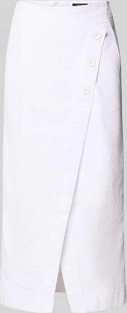 Marc Cain Straight Fit Midirock in Denim-Optik in Weiss, Gr&ouml;&szlig;e 34