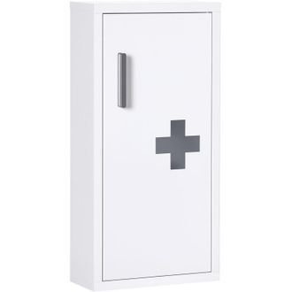 Kleankin Botiqu&iacute;n De Pared De Acero Botiqu&iacute;n Para Medicinas De 3 Niveles Con Puerta Magn&eacute;tica Para Cocina Ba&ntilde;o 30x12x60 Cm Blanco - Kleankin