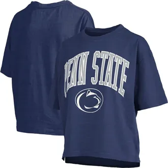 Pressbox Womens Pressbox Navy Penn State Nittany Lions Nelson Arch Over Logo Waist Length Oversized Slub T-Shirt at Nordstrom, Size Xx-Large