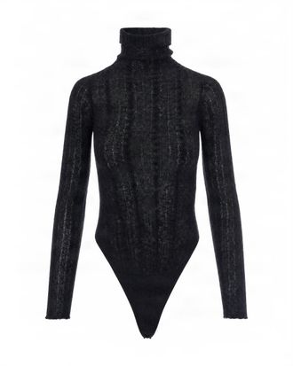 Haikure Margie Textured High Turtleneck Knit Bodysuit
