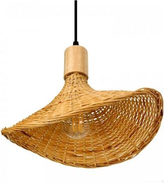 OEM L&aacute;mpara Colgante De Bamb&uacute; Estilo Bohemio De 33 Cm Y 1 Bombilla E27