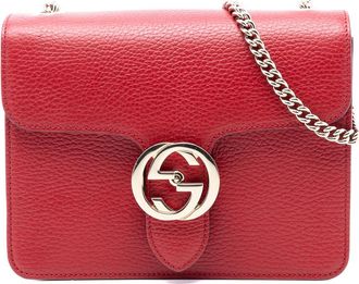 Gucci Pre-owned Gucci Small Dollar Calfskin Interlocking G Crossbody Ladies 510304 495151