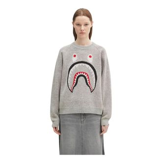 A Bathing Ape Maglione Raglan Shark - - Knitwear - Donna - Grigio - ONE SIZE